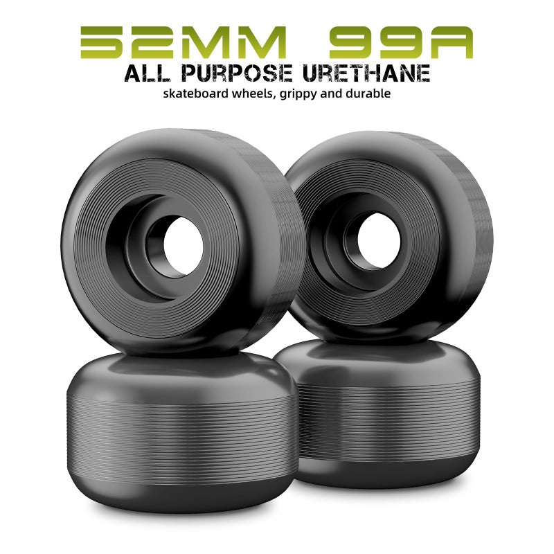 Jizmo Skateboard Trucks, Fits 7.75-8" Deck, Wheels 52mm, Bearings ABEC-9, Skateboard Pads, Hardware Tool Combo Starter Set - Black - Image 4